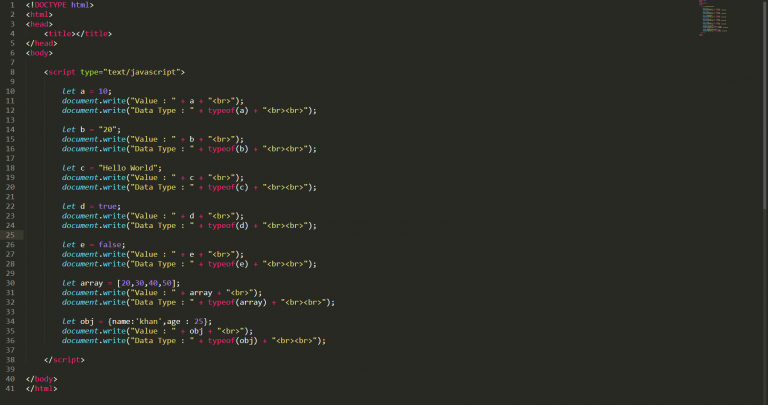 Data type in javascript